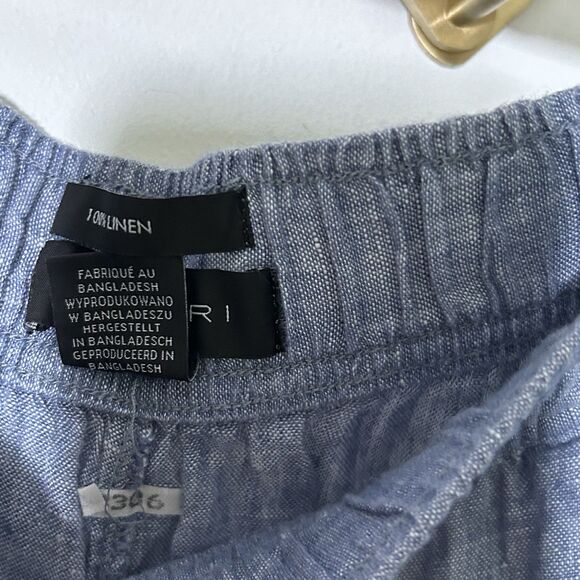 Tahari Linen Wide Leg Pants Size Large Pull On Pockets Coastal Beach Womens - Picture 7 of 9